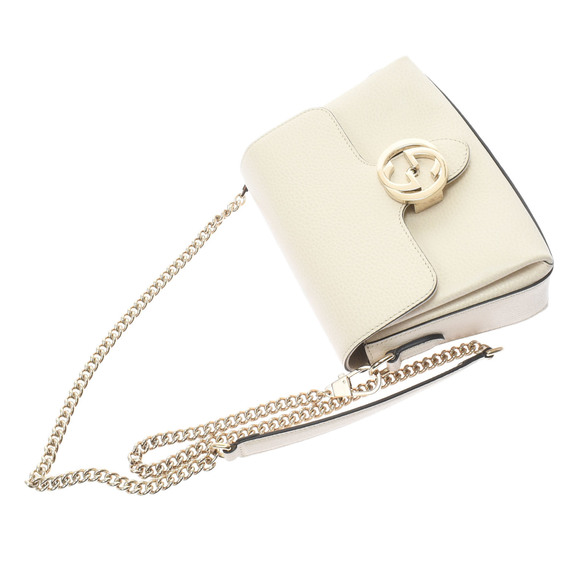 Gucci Interlocking Chain Ivory Gold Hardware Leather Shoulder Bag - Picture 2 of 16